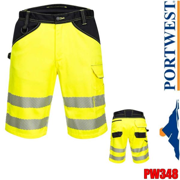 Kurze Warnschutz-Hose, PORTWEST, PW348, gelb-schwarz