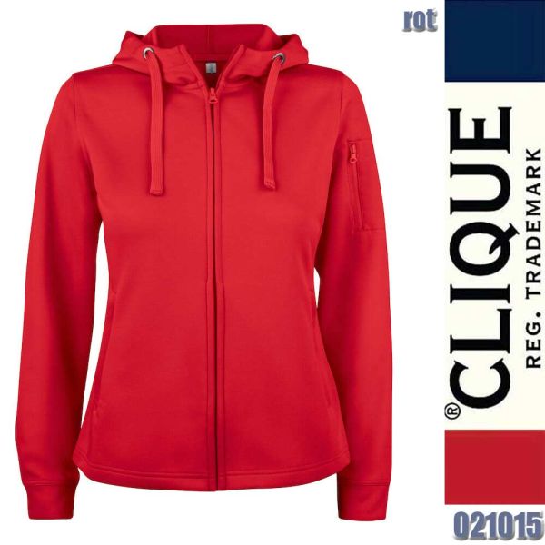 Basic Active Hoody Full Zip Ladies, Sweatjacke - Clique - 021015, rot