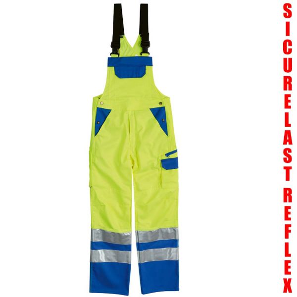 Warnschutz Latzhose leuchgelb/blau SICURELAST REFLEX - 10341