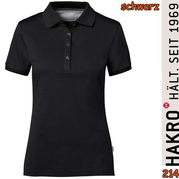 NO. 214 Hakro Damen Poloshirt Cotton Tec, schwarz