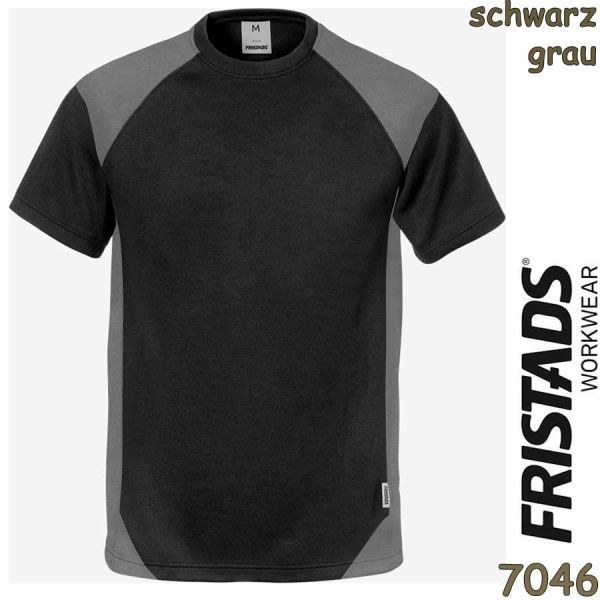 T-Shirt, innen weiche Baumwolle, UV-Schutz -7046, 122396, schwarz-grau