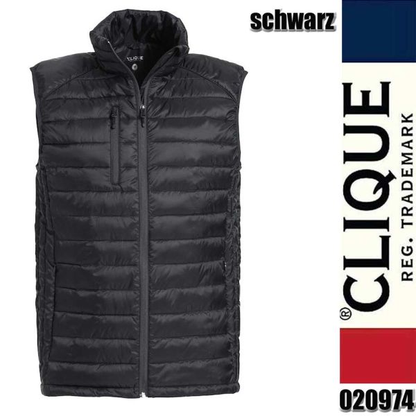 Hudson Vest, gesteppte Weste mit Stehkragen, Clique - 020974, schwarz