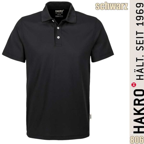 NO. 806 Hakro Poloshirt Coolmax, schwarz