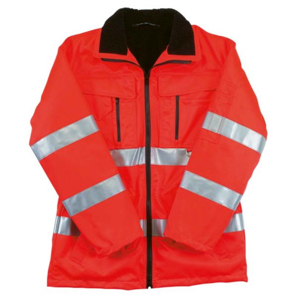 Warnschutzjacke lang-leuchtrot - TREKKER REFLEX 