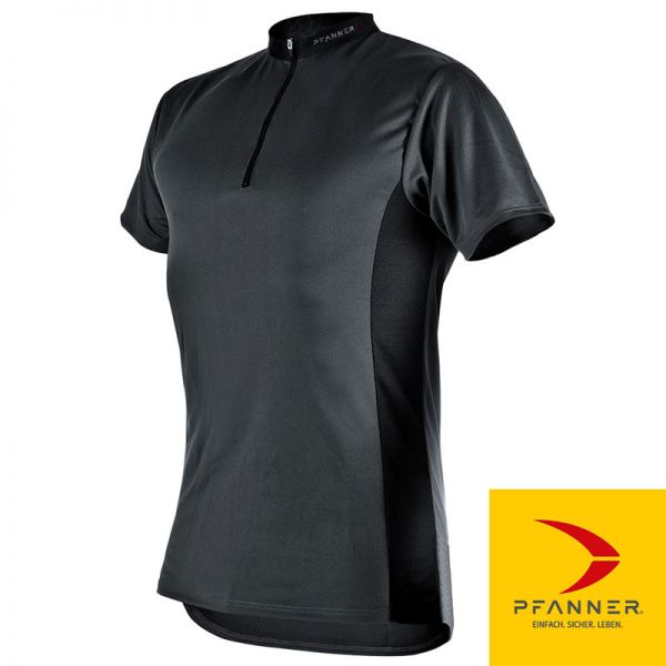 Zipp Neck Shirt kurzarm, PFANNER, 104059-grau
