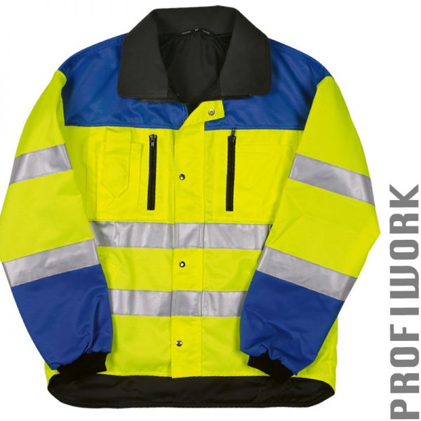 PROFIWORK REFLEX-Warnschutzjacke, leuchtgelb-blau-10521