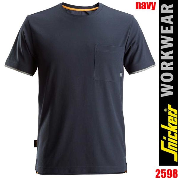 AllroundWork, 37.5 Kurzarm T-Shirt, SNICKERS, 2598, navyblau