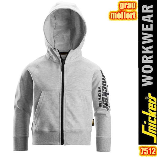 Junior-Kapuzenjacke mit durchgehendem Reißverschluss und Logo, Snickers - 7512