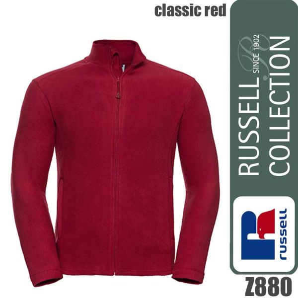 Men`s Full Zip Microfleece, Russel - Z880, classsic red