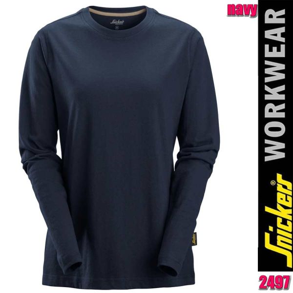 Women's Long-Sleeve T-Shirt, Navy, Snickers - 2497