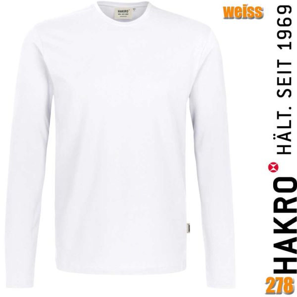 NO. 278 Hakro Longsleeve Heavy, Langarm Shirt, weiss