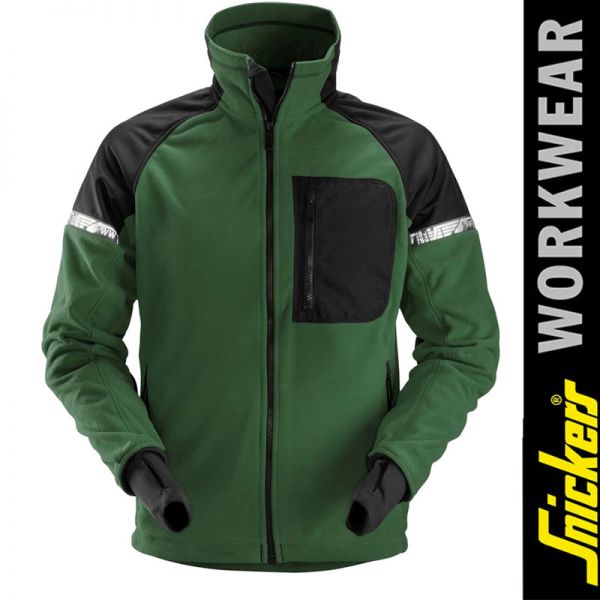8005 AllroundWork, Winddichte Fleece Arbeitsjacke-SNICKERS Workwear-forest green-black