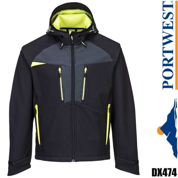 Softshell Jacke, 3-Lagig, DX474, PORTWEST, schwarz