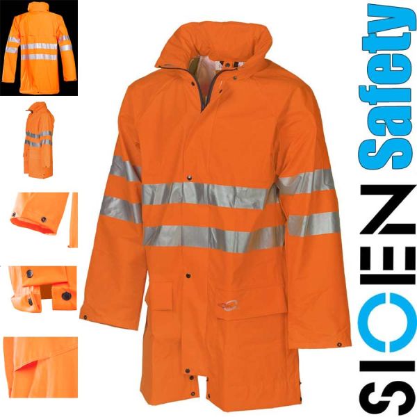 Leichte Regen-Warnschutzjacke, SIOEN FEXOTHANE, REFLEX, Kassel, orange,