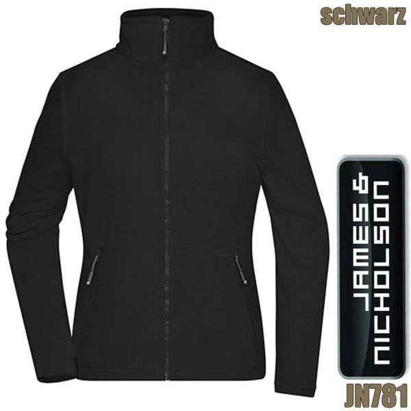 Damen Fleece-Jacke, JAMES&NICHOLSON, JN781, schwarz