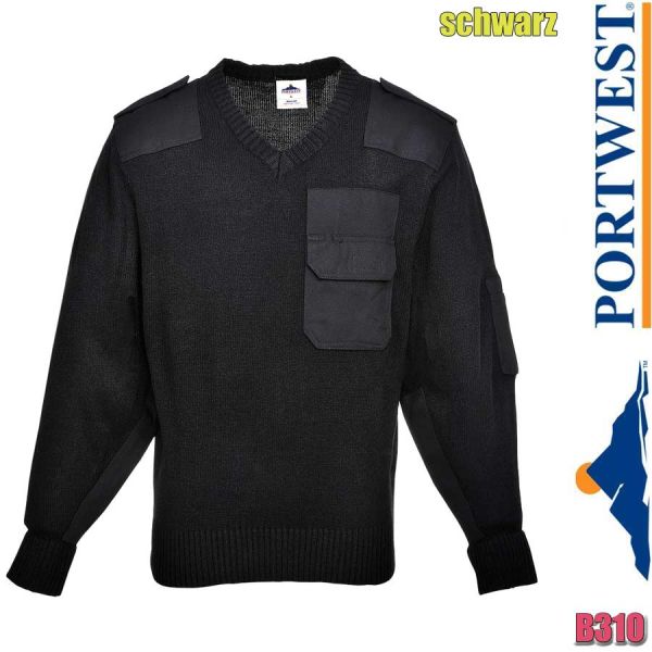 Nato-Sweater, Pullover, B310, PORTWEST, schwarz