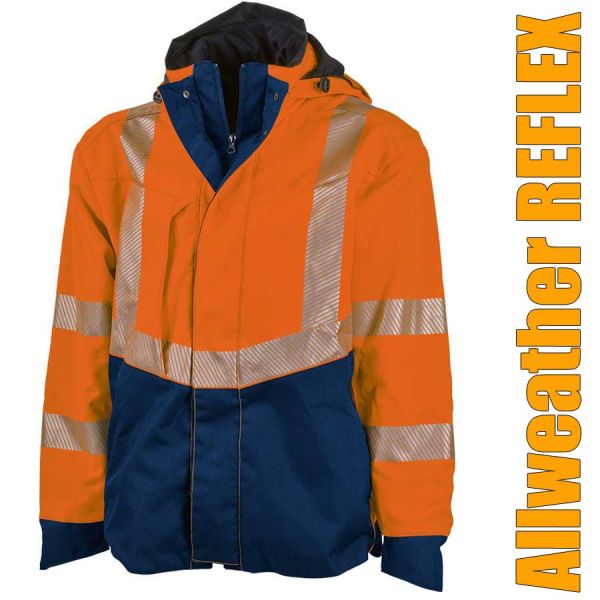 Allweather REFLEX Jacke, orange-blau,