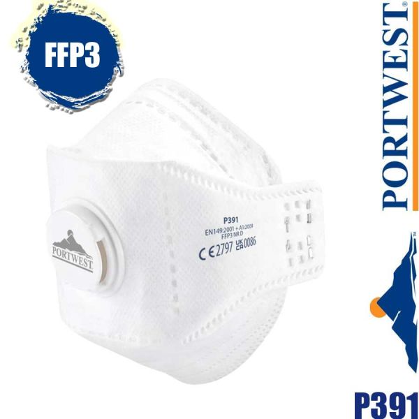 FFP3, Dolomit Eagle, (10-er Pack) faltbare Feinstaubmaske mit Ventil, P391