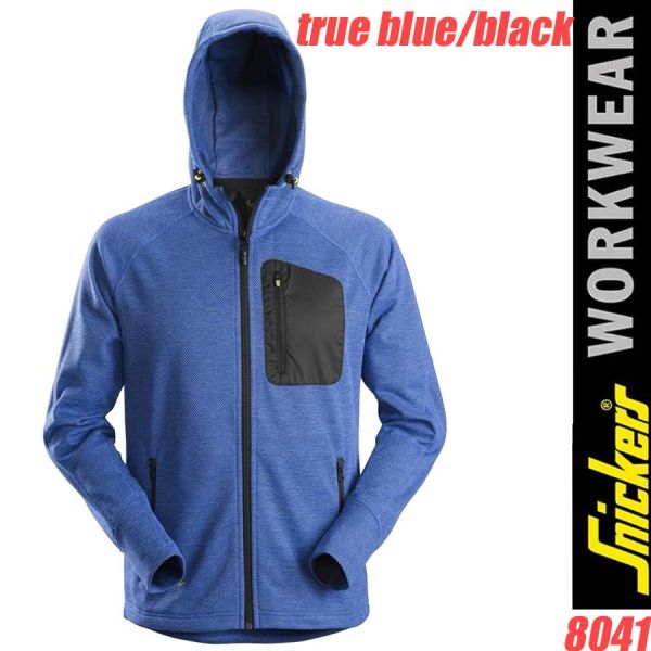 FlexiWork, Fleece Hoodie, 8041, SNICKERS Workwear, true blue-black