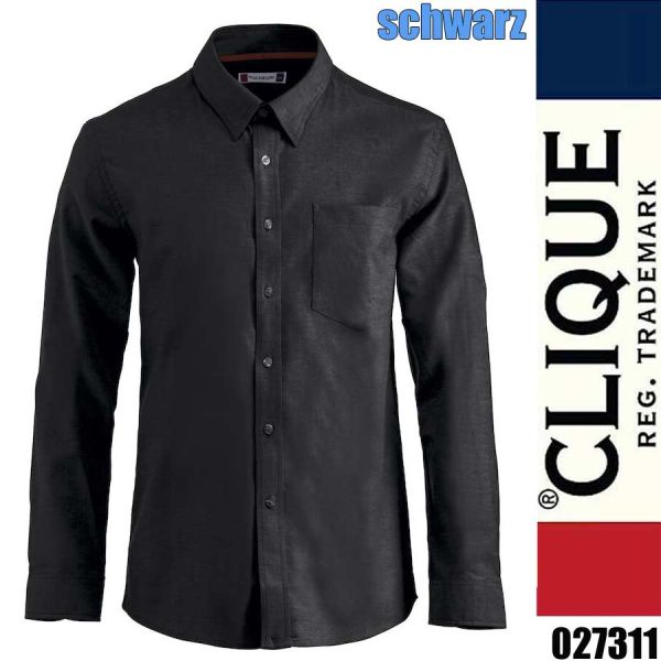 Oxford leichtes Langarm Hemd, Clique - 027311, schwarz