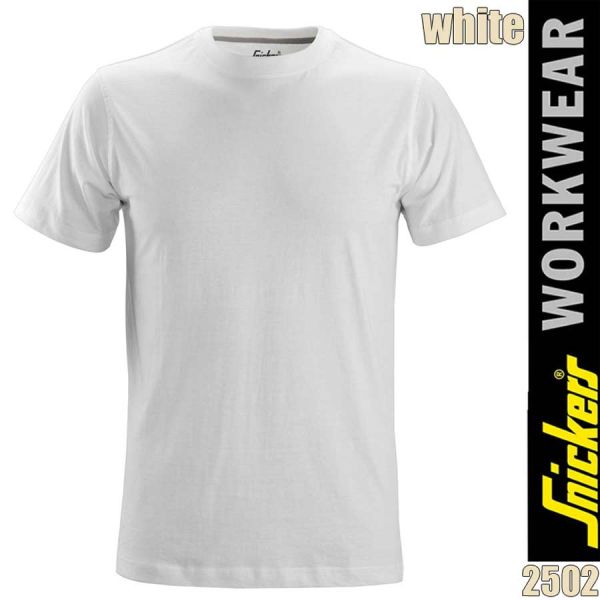T-Shirt, Klassisch, 2502, SNICKERS Workwear, white