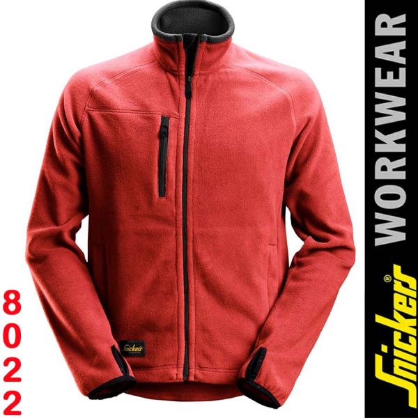POLARTEC Fleece Arbeitsjacke - 8022 - SNICKERS Workwear, chili red, black