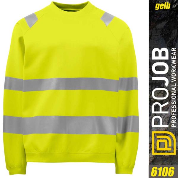 Warnschutz Sweatshirt, Klasse3, 6106, PRO JOB