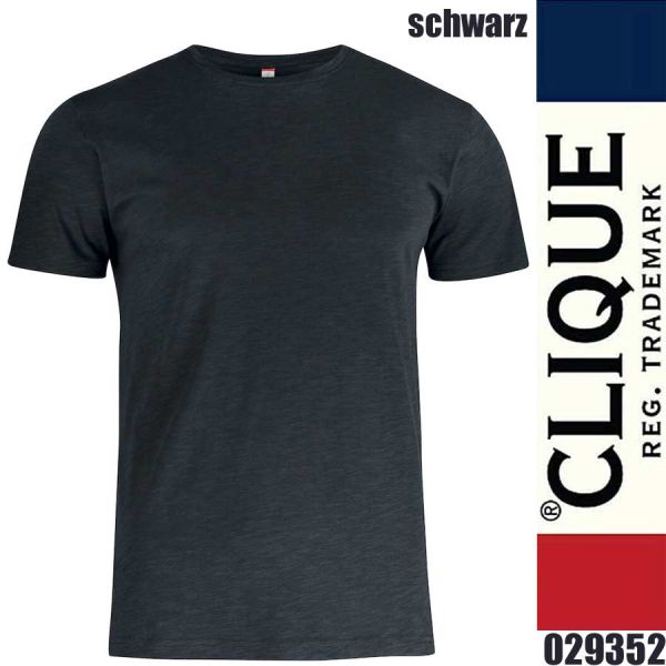 Slub-T Shirt, Clique Herren, - 029352, schwarz