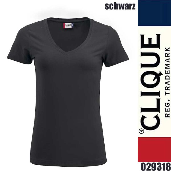 Arden T-Shirt V-Kragen, Damen, Clique - 029318, schwarz