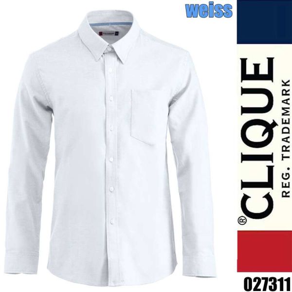 Oxford leichtes Langarm Hemd, Clique - 027311, weiss