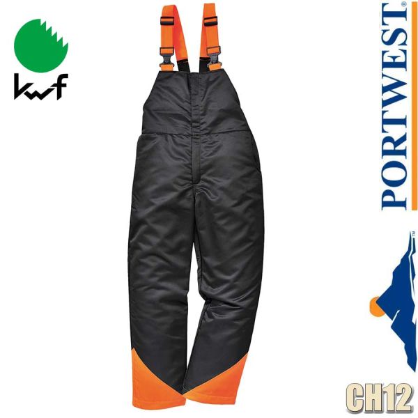 Schnittschutz Latzhose, Oak, Klasse1, CH12, PORTWEST