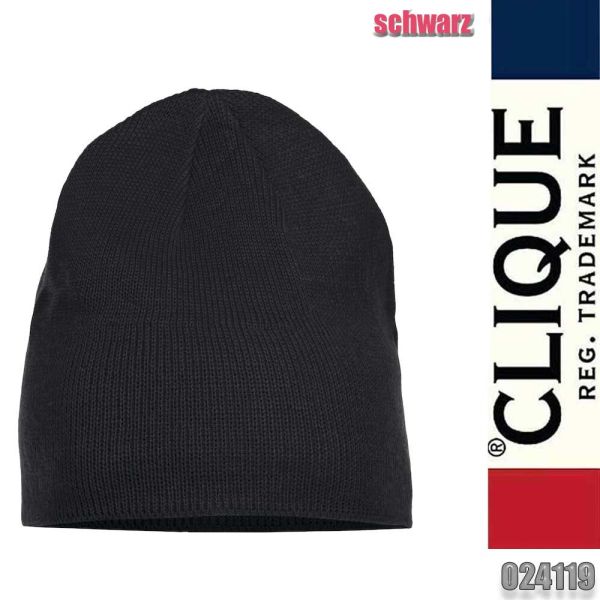 Grover fein gestrickte Mütze, Clique - 024119, schwarz