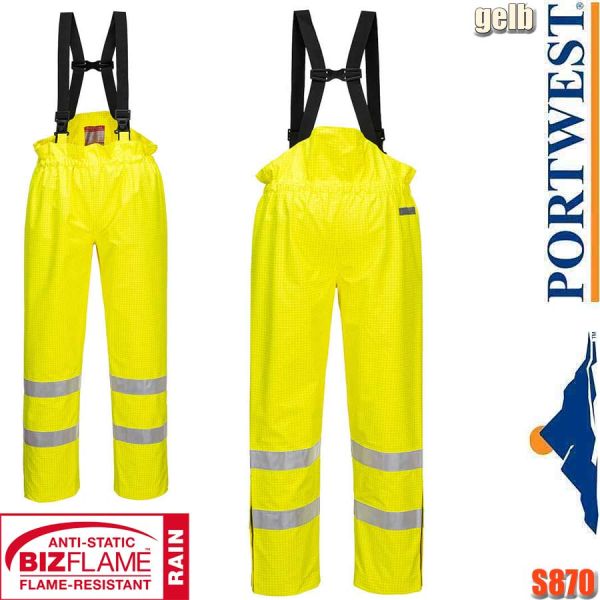 Bizflame Rain - Warnschutz-Regenhose, Multinorm, S870, PORTWEST