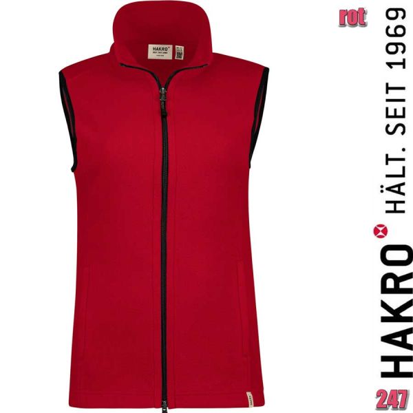 NO. 247 Hakro Damen Fleeceweste Eco GRS, rot