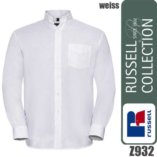 Men`s Long Sleeve Classic Oxford Shirt, Russel - Z932