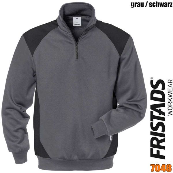 Sweatshirt mit ZIP, 2-farbig, FRISTADS, 7048, 122408