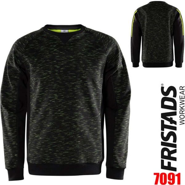 Sweatshirt 7091 MELA - schwarz-gelb - FRISTADS Workwear