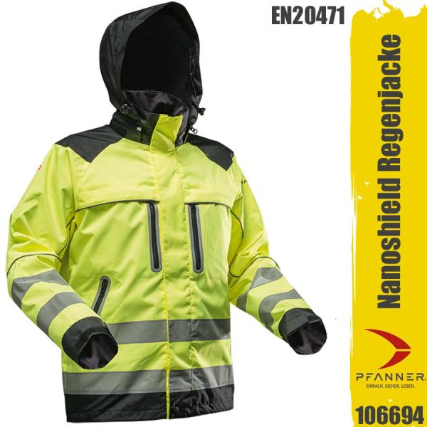 Nanoshield Sympatex EN 20471 - Regenjacke, Pfanner, gelb