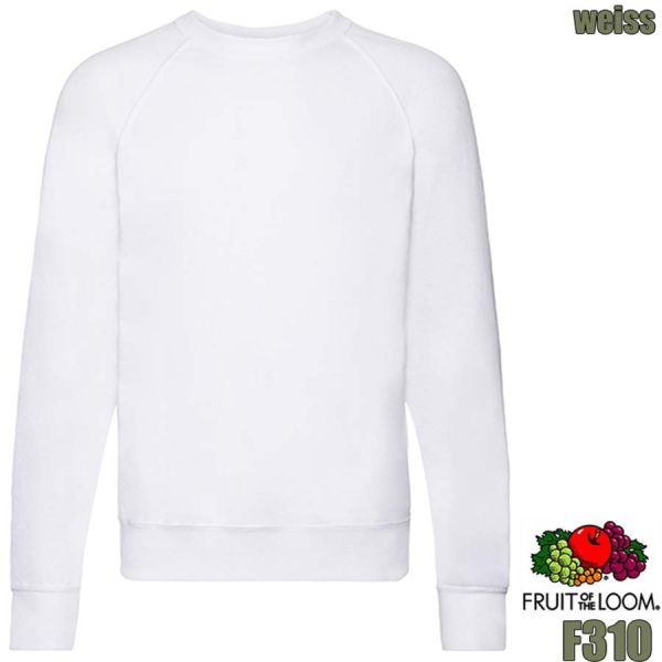 Sweat Shirt Raglan, Lightweight, F310, Fruit of the Loom