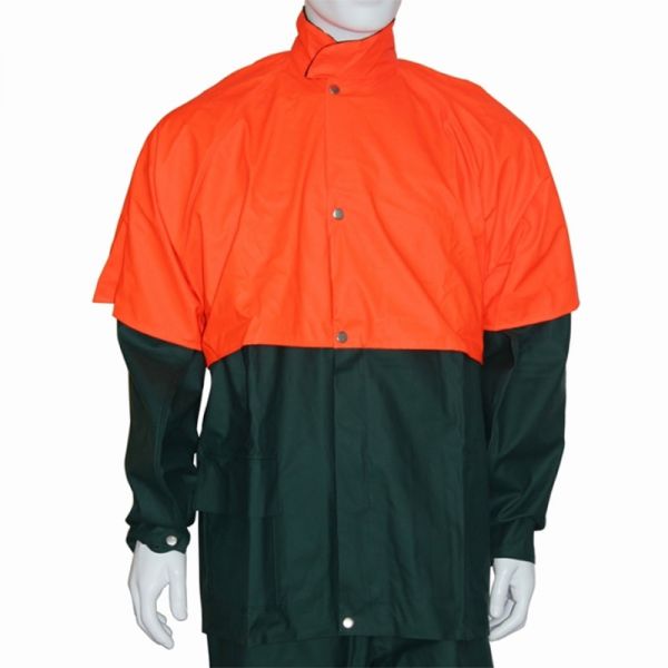 Forst Regenjacke mit Nylongewebe grün/orange -