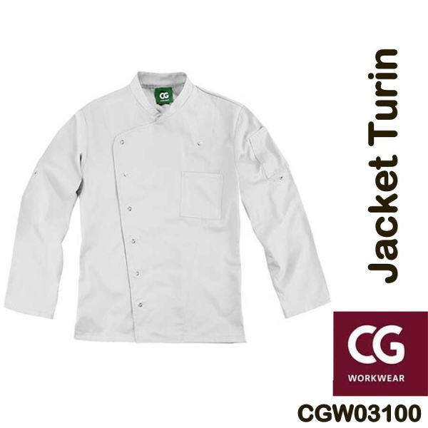 Herren Chef Kochjacke Turin, Gree Nature, CGWorkwear, CGW03100, cool grey