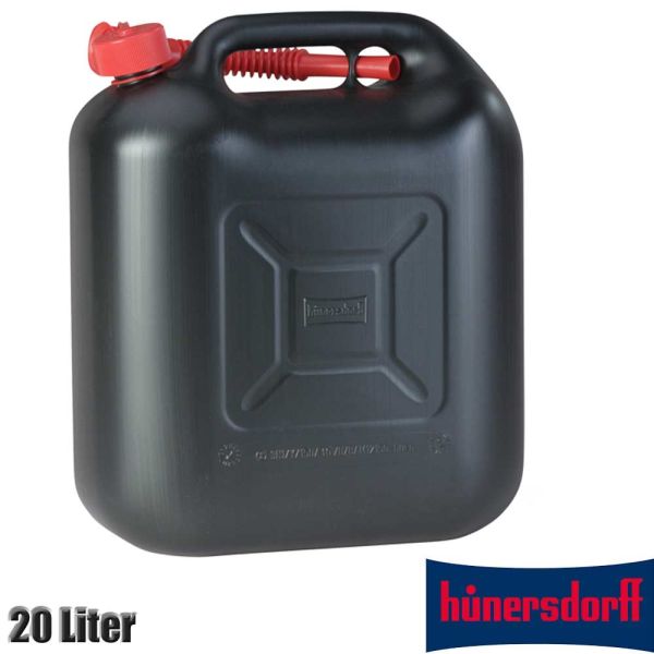 Benzinkanister, standard, schwarz, 20 Liter, Huuenersdorff,