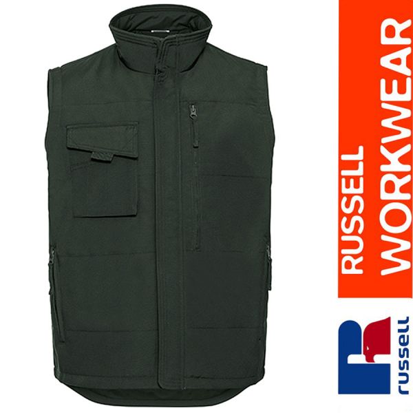 Heavy Duty Workwear Gilet, Russel - Z014-bottle green