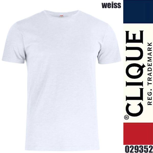 Slub-T Shirt, Clique Herren, - 029352, weiss