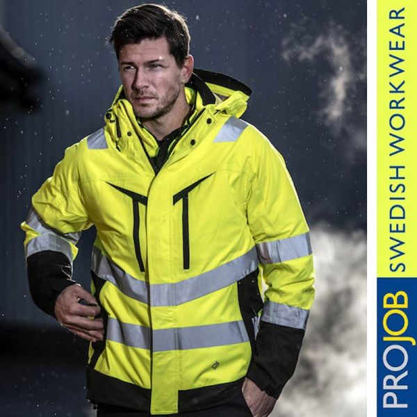 6445 WIND- UND WASSERDICHTER PARKA 3-IN-1 EN ISO 20471 KLASSE 3-2 - gelb-schwarz