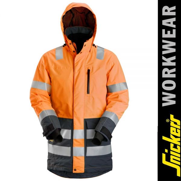 Allround Work HI-VIS Wasserdichter Parka - Klasse 3 - SNICKERS-1830-orange