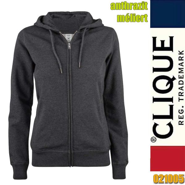 Premium OC Hoody Full Zip Ladies, Cique - 021005, anthrazit meliert