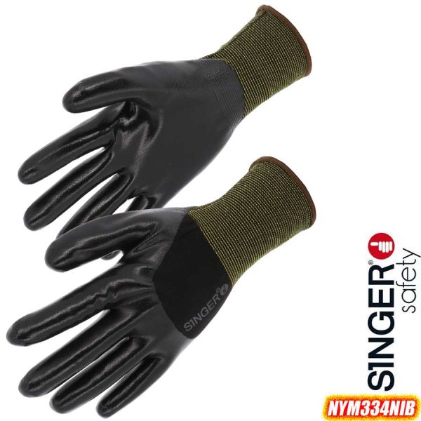 3/4 Beschichteter, leichter NITRIL - Handschuh, NYM334NIB, SINGER Safety