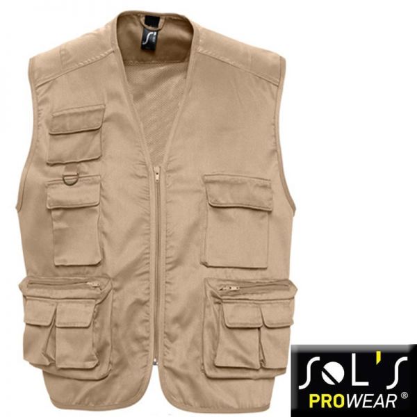 Reporter Jacket - Weste - WILD - von SOL'S -beige