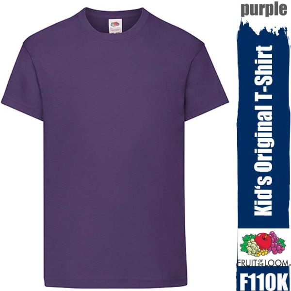 Kinder T-Shirts, Original T, Fruit of the Loom, F110K